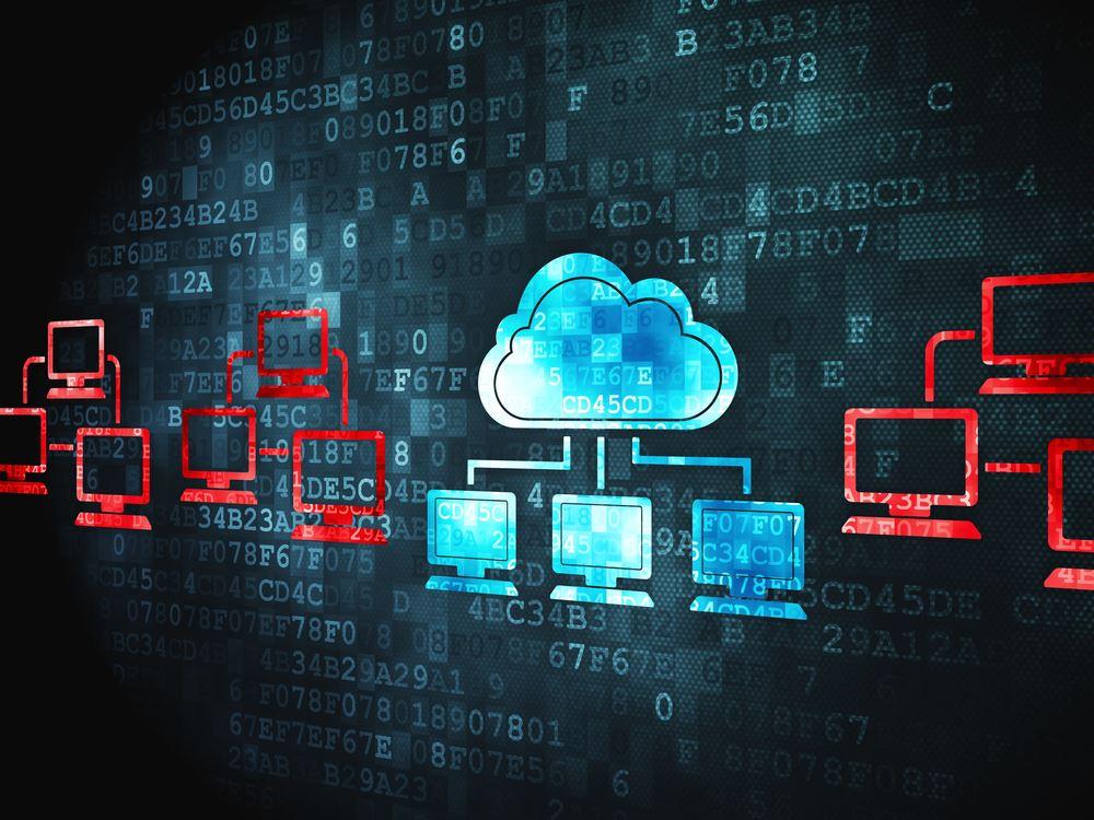 Cloud computing concept: Cloud Technology on digital background